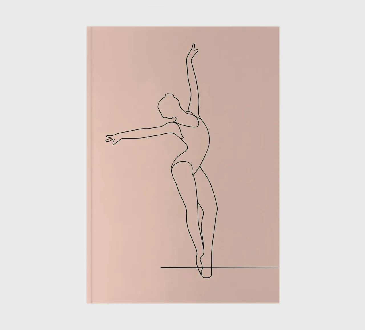 Ballerina Minimalist Line Art Drawing notebook by Viv Line Art