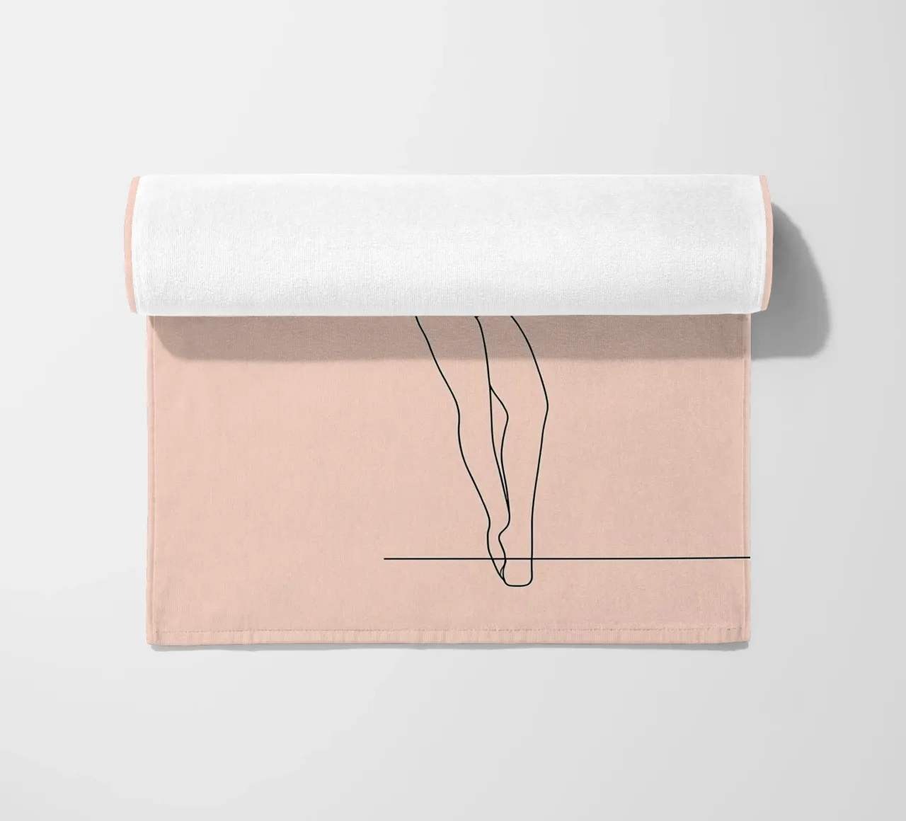Ballerina Minimalist Line Art Drawing beach towel by Viv Line Art