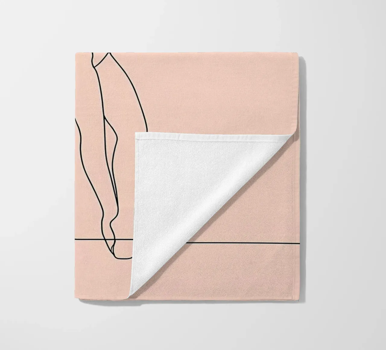 Ballerina Minimalist Line Art Drawing beach towel by Viv Line Art