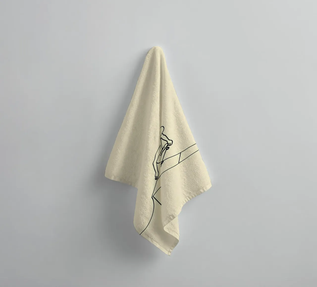 Skateboarder Minimalist Line Art towel by Viv Line Art