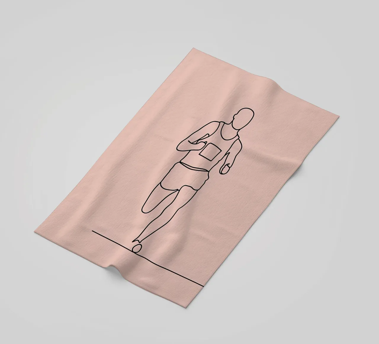 Atleta corridore Line Art minimalista telo mare da Viv Line Art