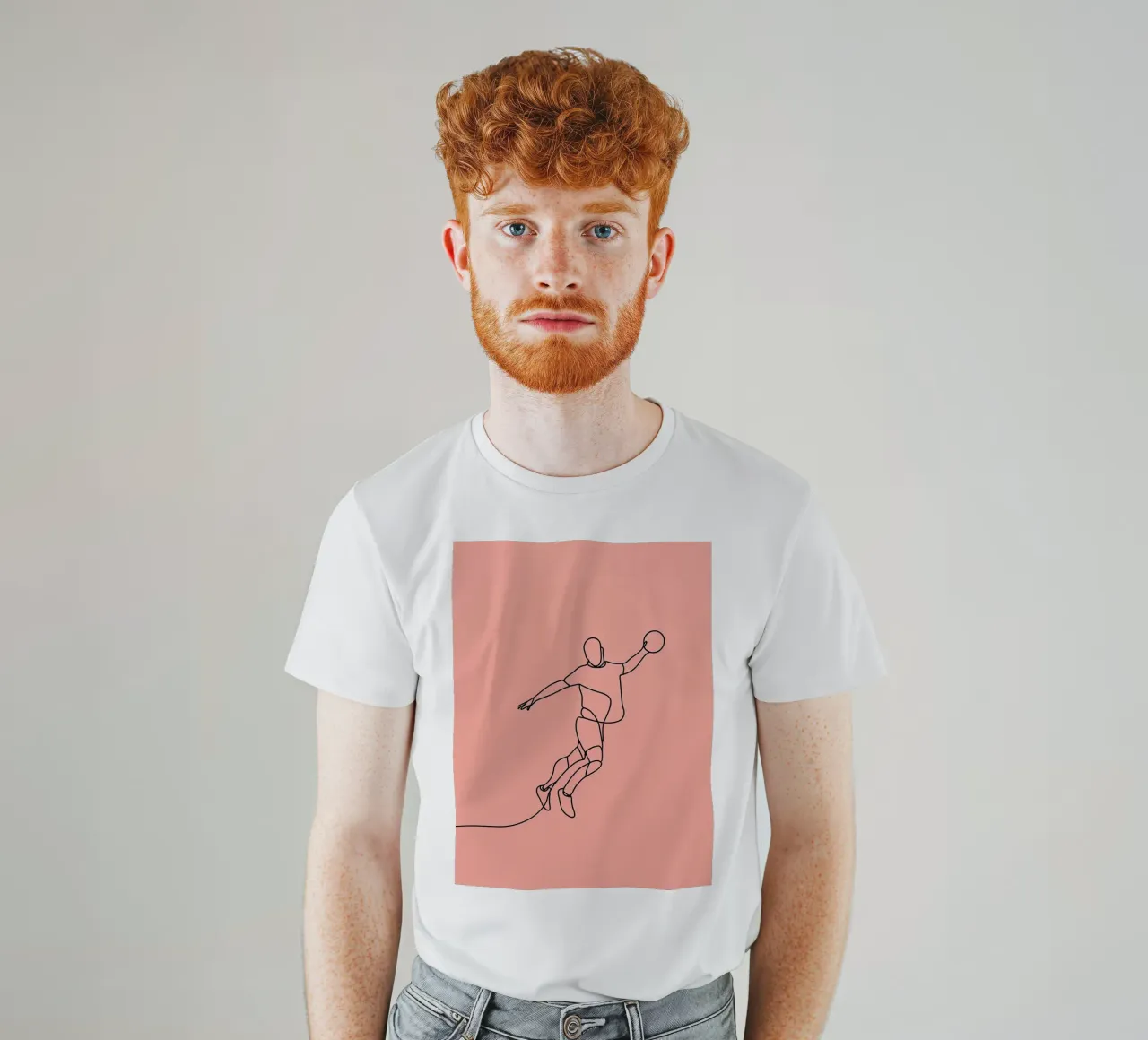 Basketball Player in Motion Minimalist Line Art t-shirt by Viv Line Art