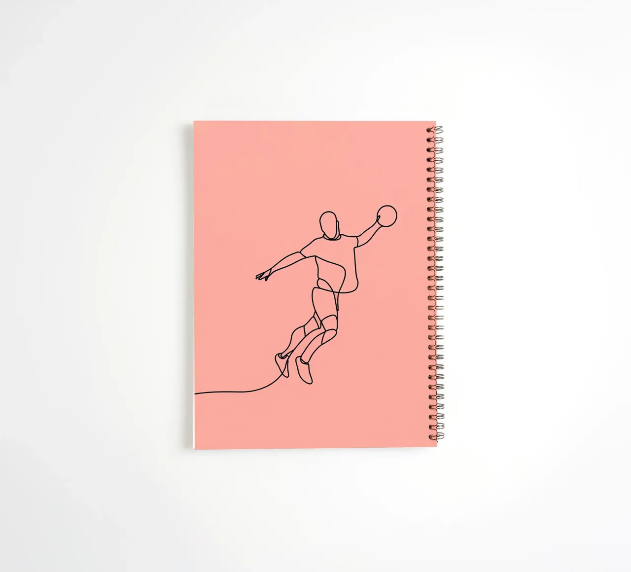 Basketball Player in Motion Minimalist Line Art spiral notebook by Viv Line Art