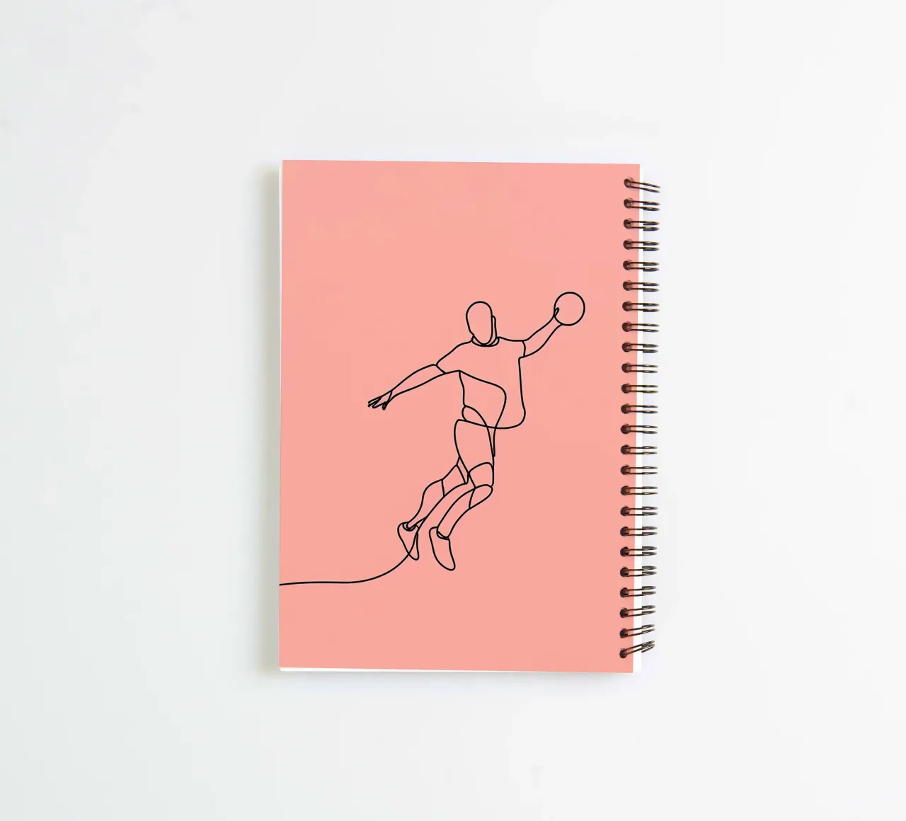 Basketball Player in Motion Minimalist Line Art spiral notebook by Viv Line Art