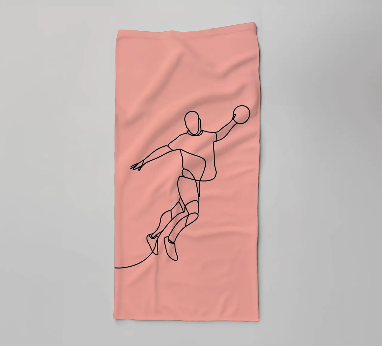 Basketball Player in Motion Minimalist Line Art towel by Viv Line Art
