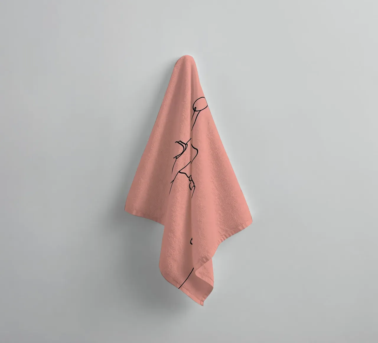 Basketball Player in Motion Minimalist Line Art towel by Viv Line Art