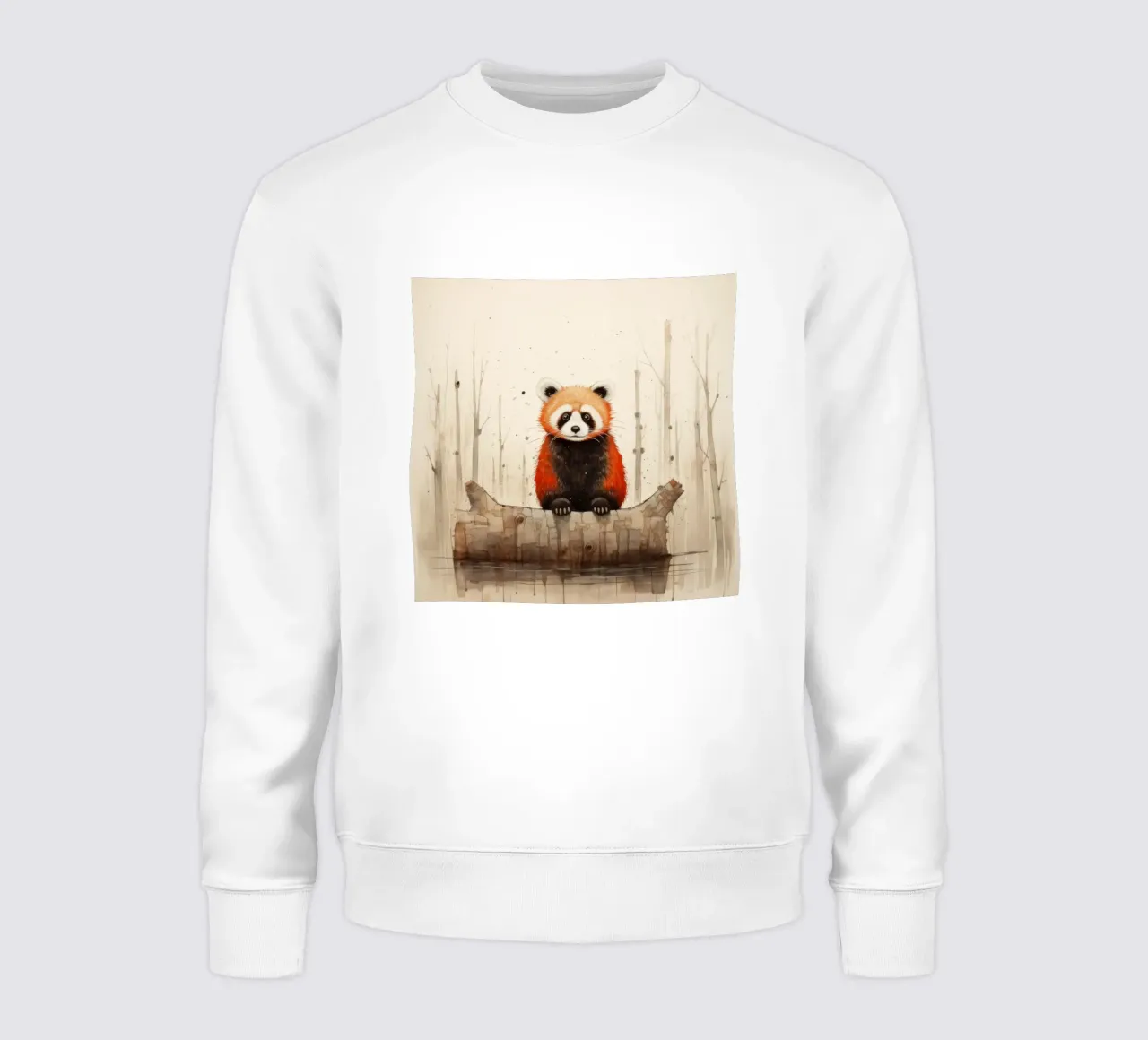 Panda rosso minimale 1 felpa da Minimal Animal Art