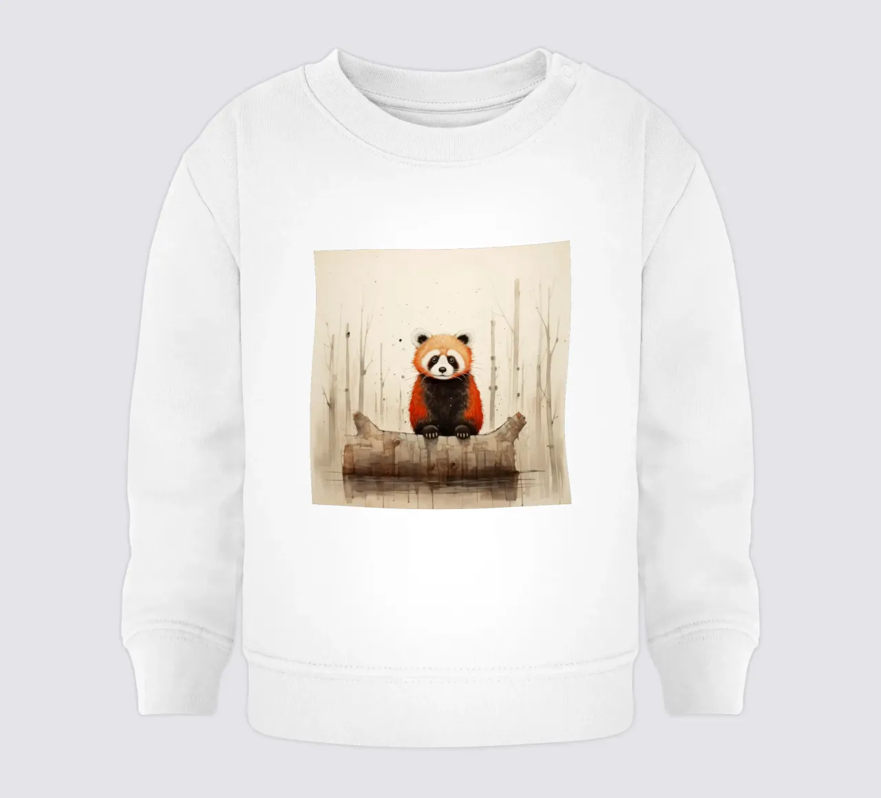 Panda rosso minimale 1 felpa neonato da Minimal Animal Art