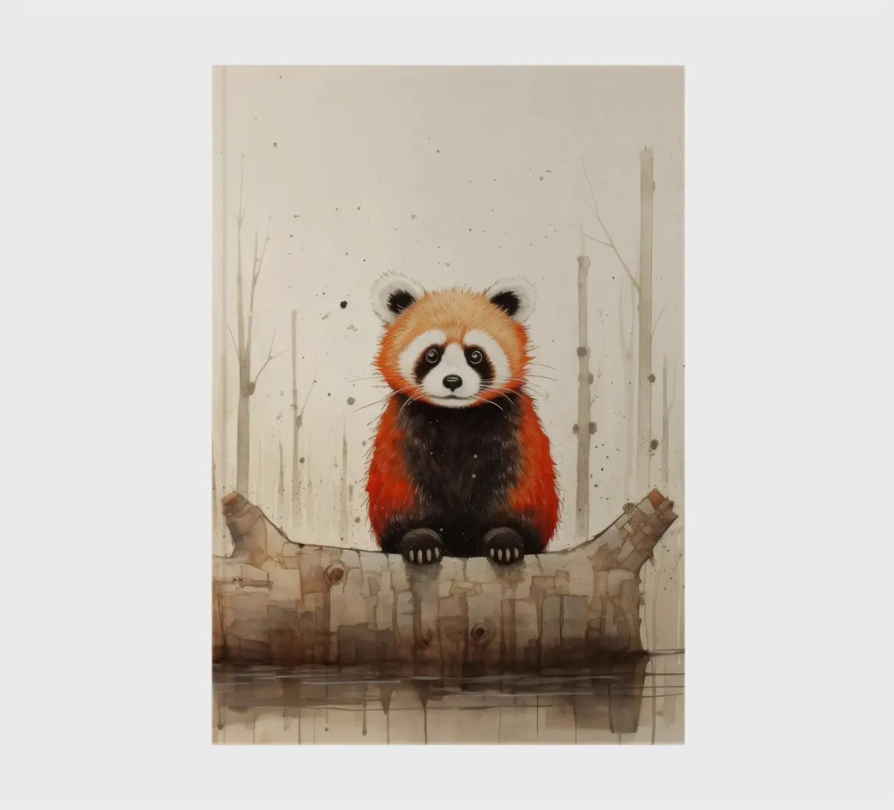 Minimal Red Panda 1 notebook by Minimal Animal Art