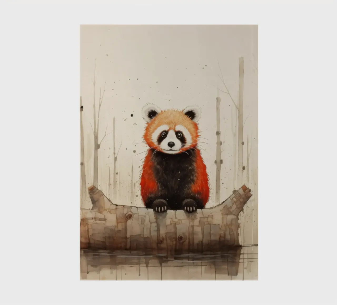 Minimal Red Panda 1 notebook by Minimal Animal Art