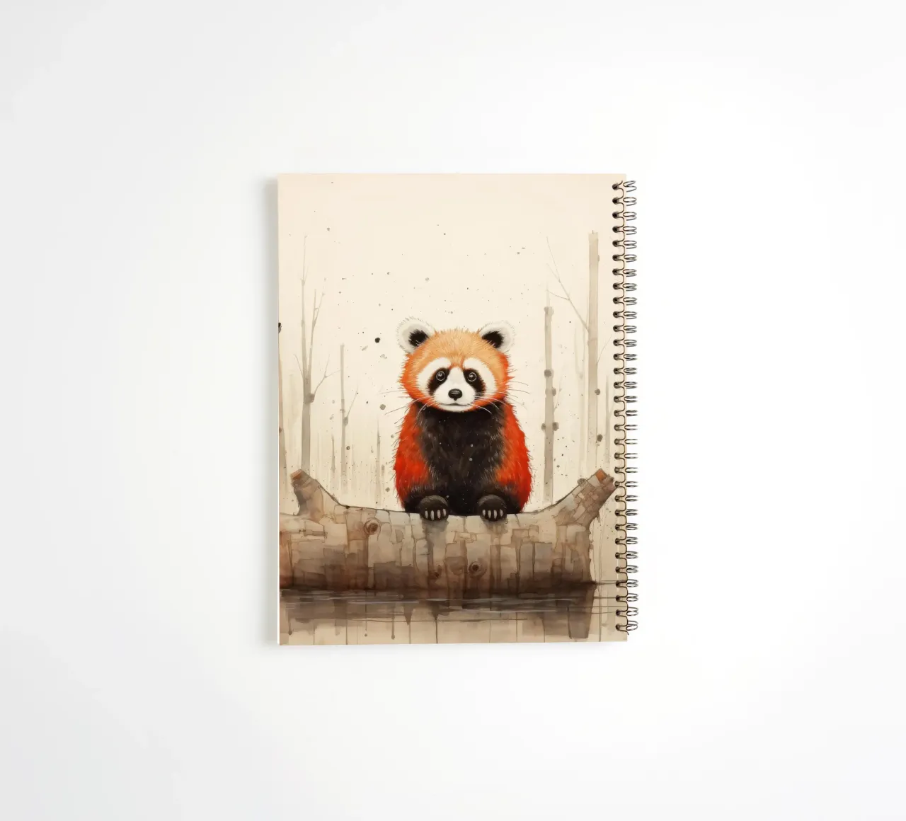 Minimal Red Panda 1 spiral notebook by Minimal Animal Art