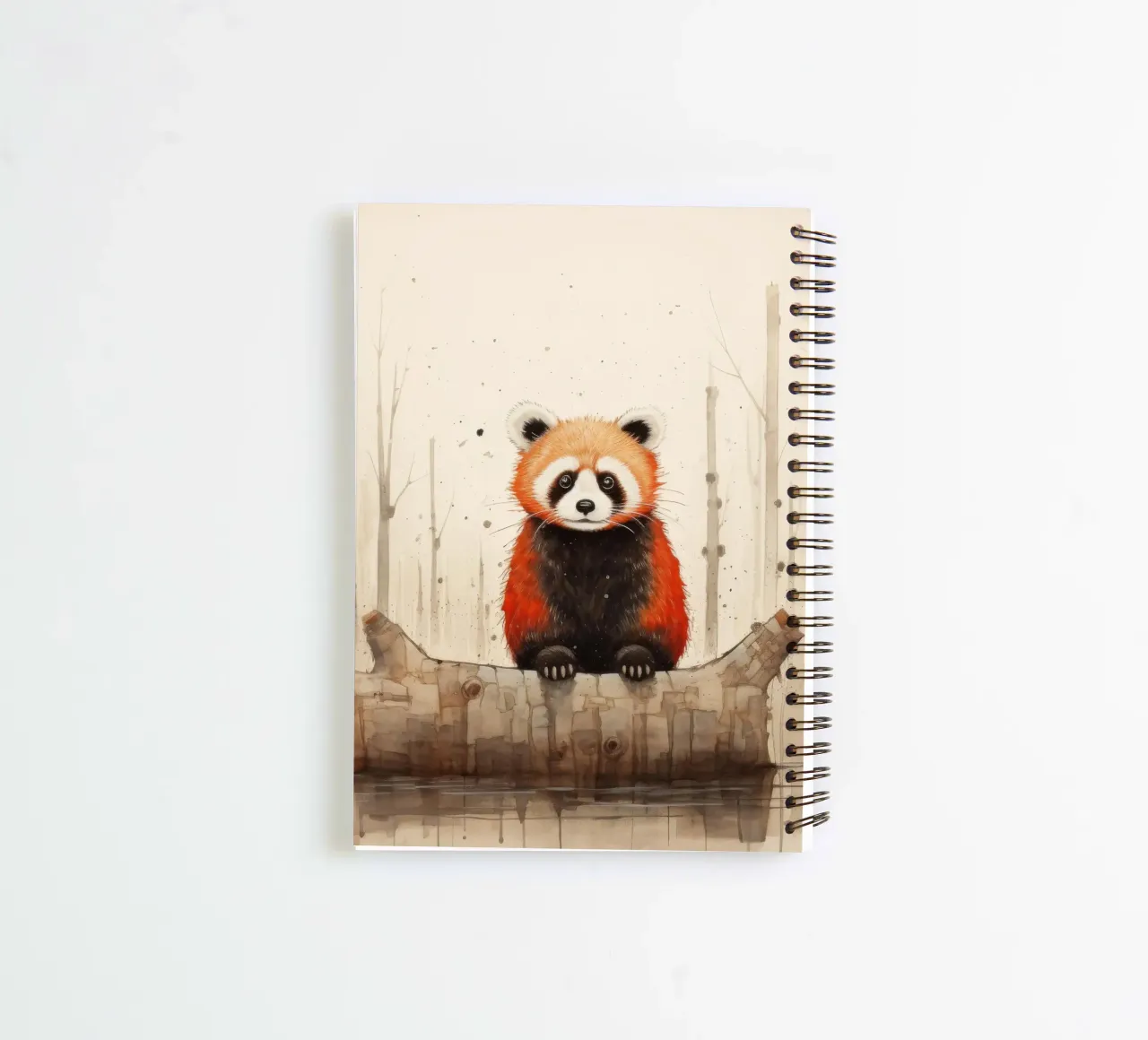 Minimal Red Panda 1 spiral notebook by Minimal Animal Art