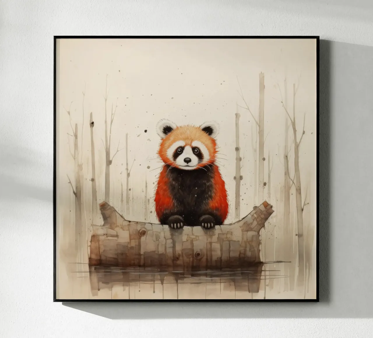 Panda rosso minimale 1 plexiglass da Minimal Animal Art