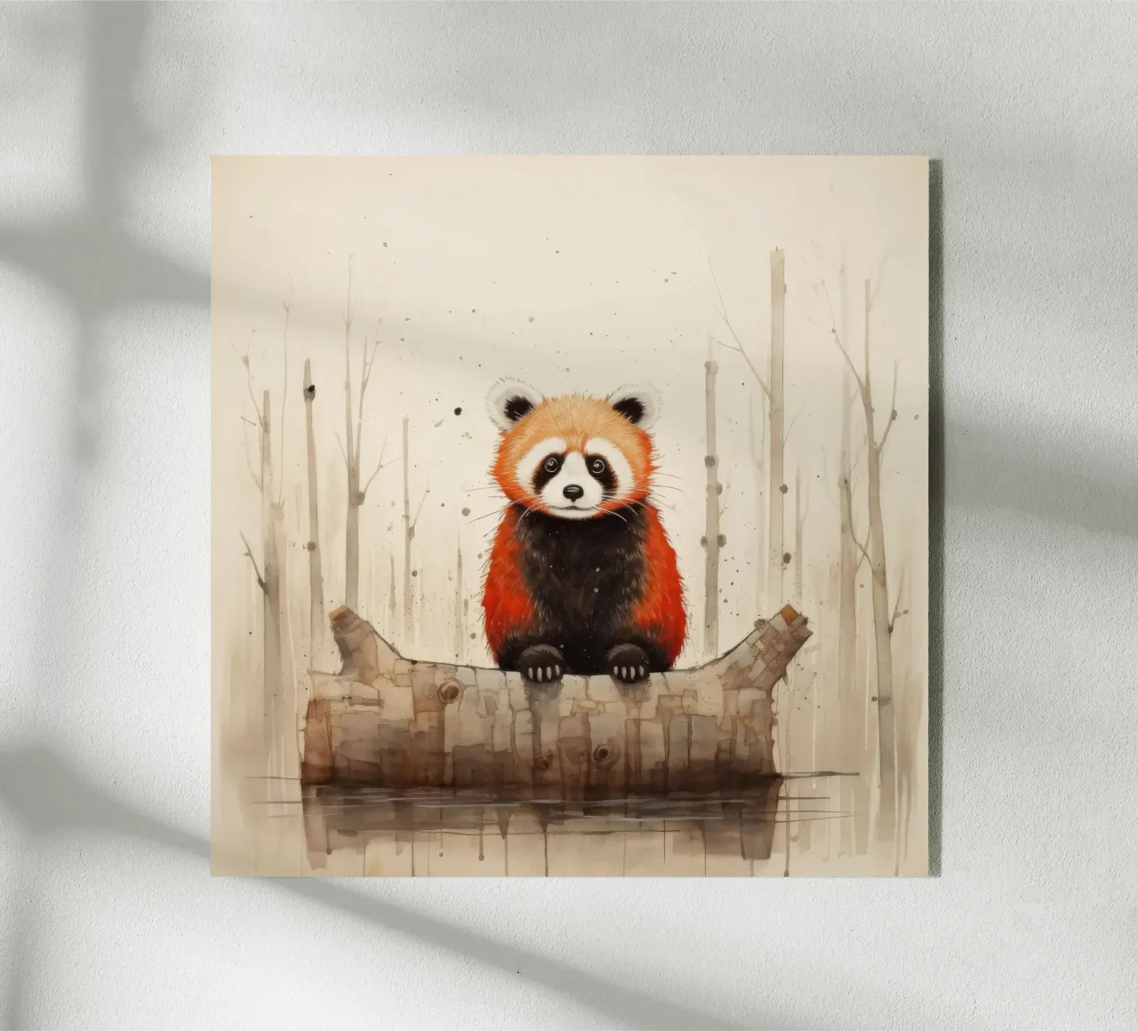 Panda rosso minimale 1 plexiglass da Minimal Animal Art
