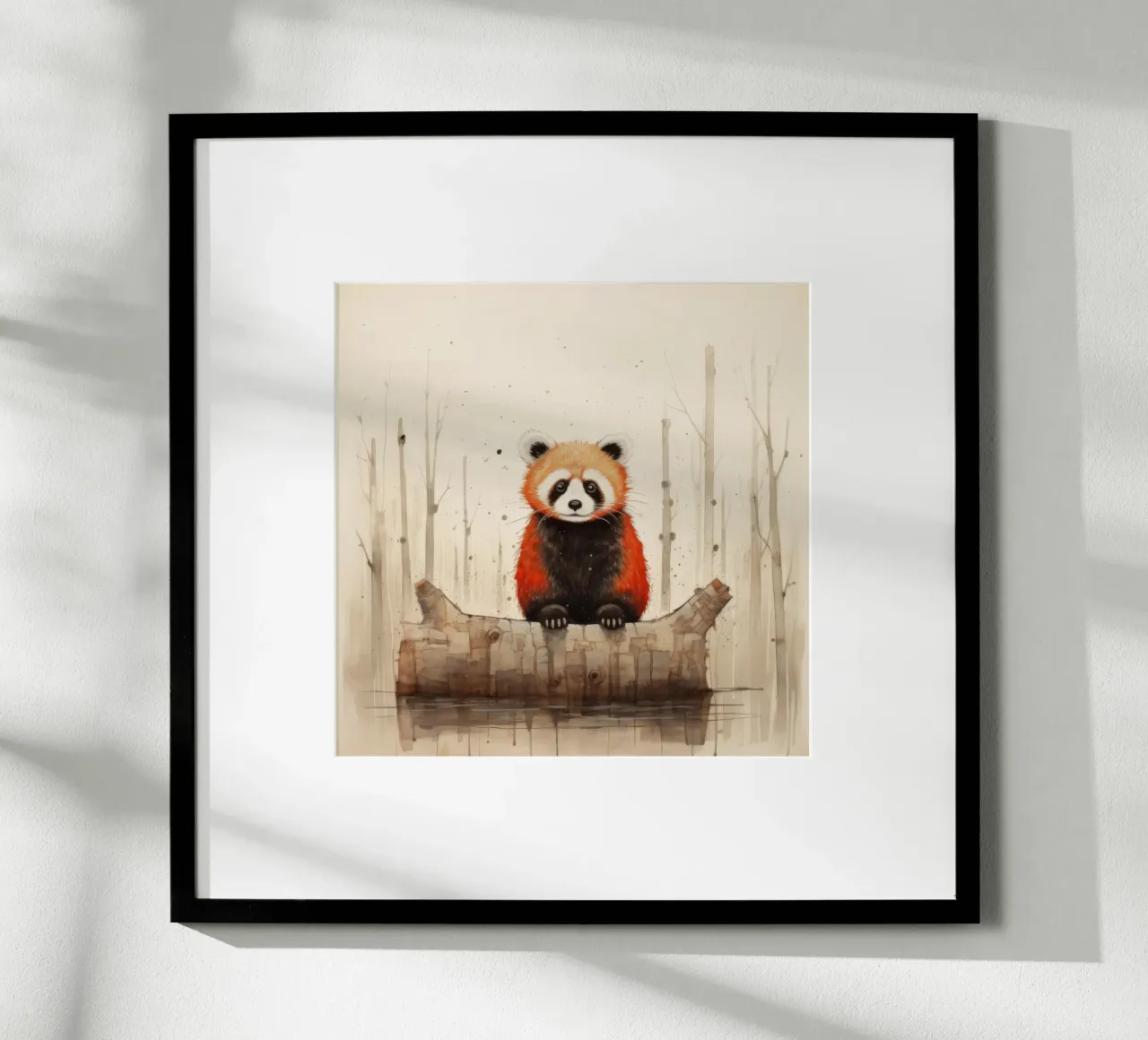 Panda rosso minimale 1 carta hahnemühle da Minimal Animal Art