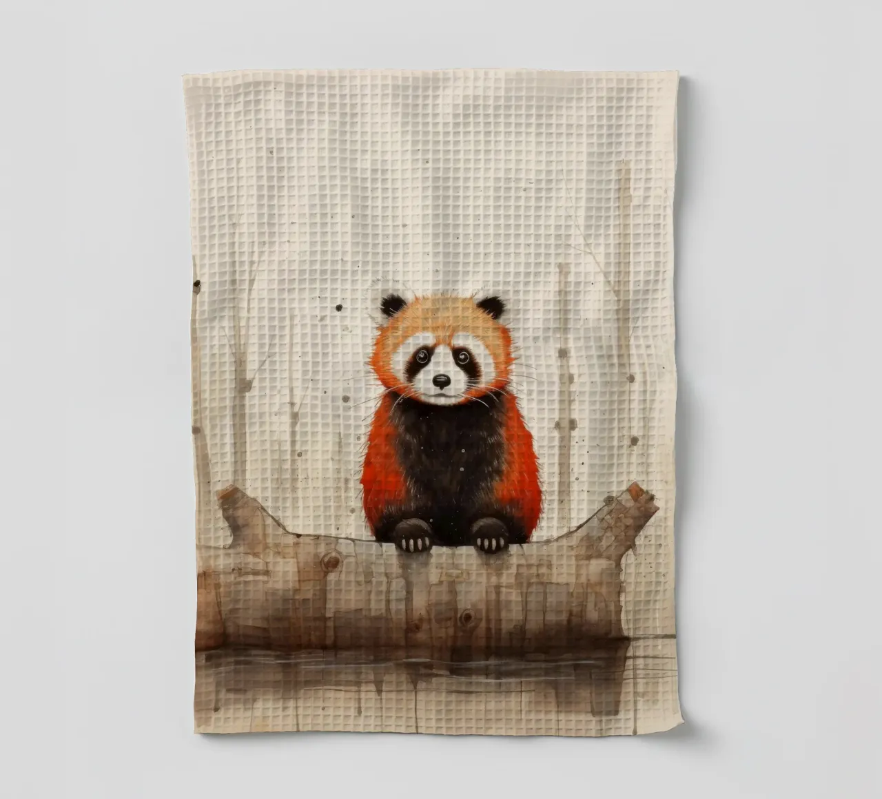 Panda rosso minimale 1 canovaccio da cucina da Minimal Animal Art