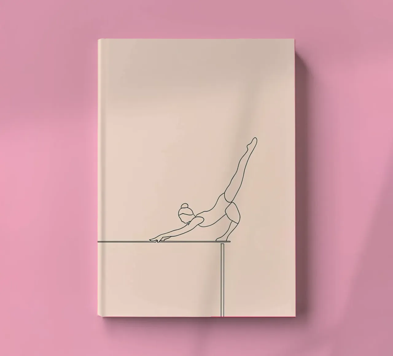 Gymnaste équilibrant Minimalist Line Art carnet de notes de Viv Line Art
