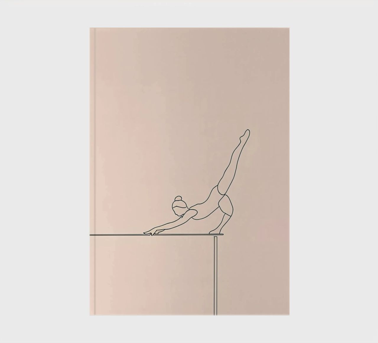Gymnast Balancing Minimalist Line Art notebook by Viv Line Art