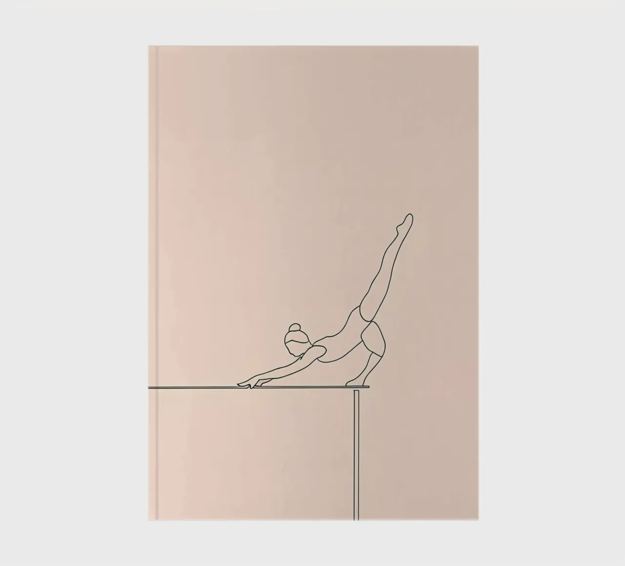 Gymnaste équilibrant Minimalist Line Art carnet de notes de Viv Line Art