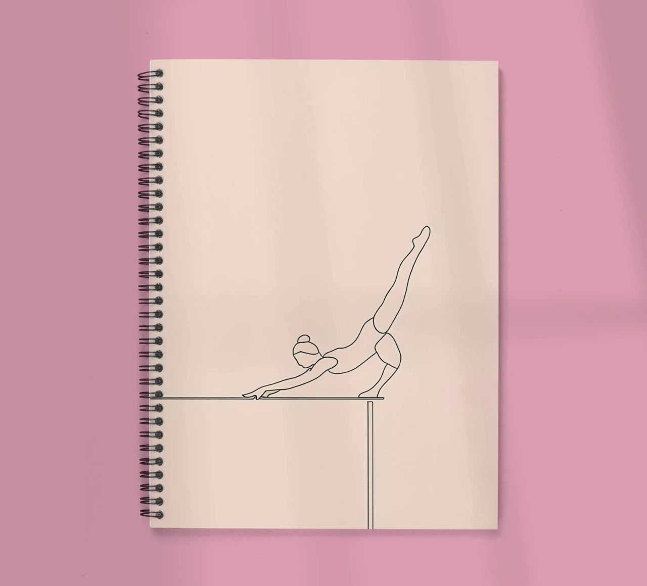 Gymnast Balancing Minimalist Line Art spiral notebook by Viv Line Art