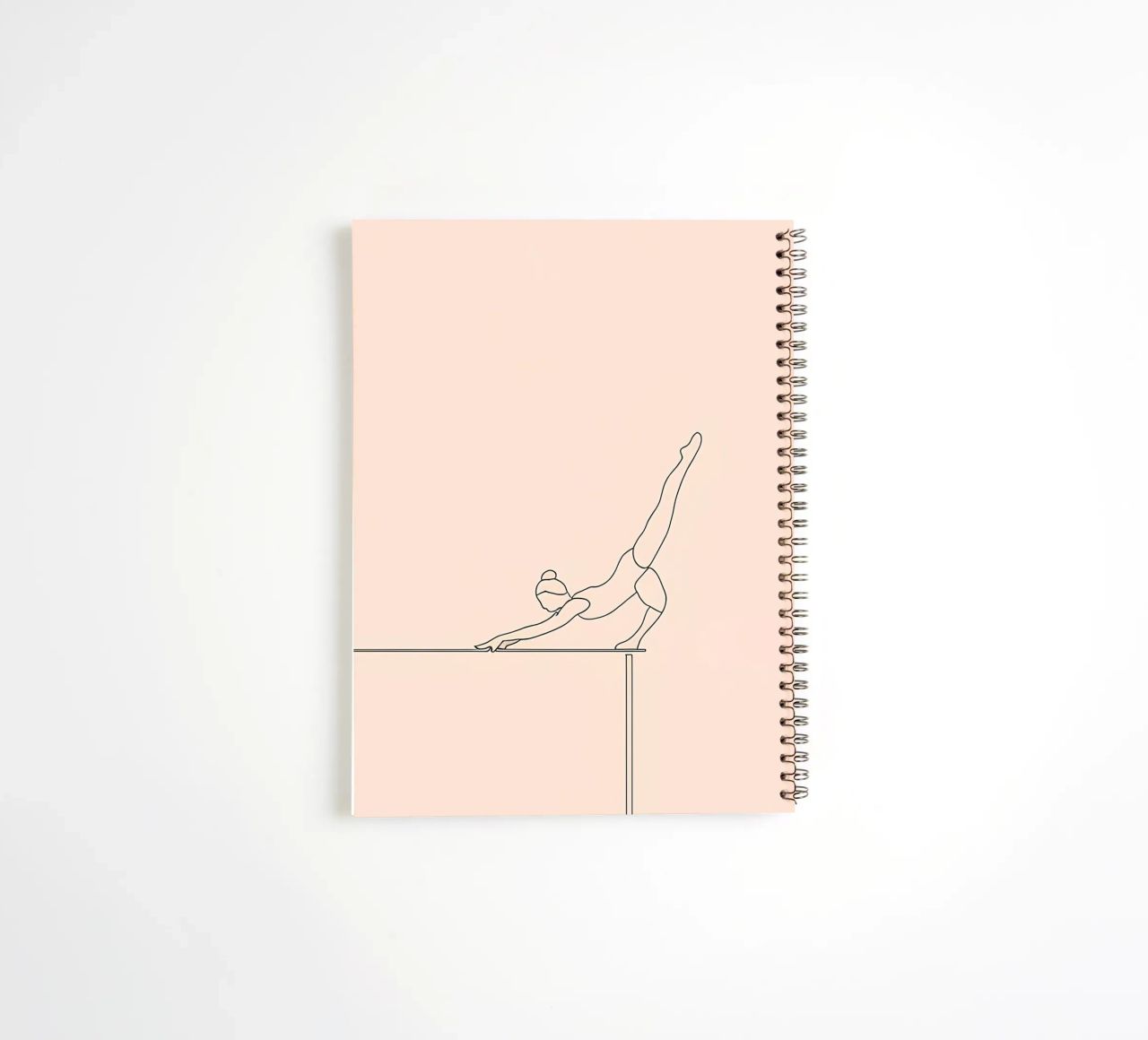 Gymnast Balancing Minimalist Line Art spiral notebook by Viv Line Art
