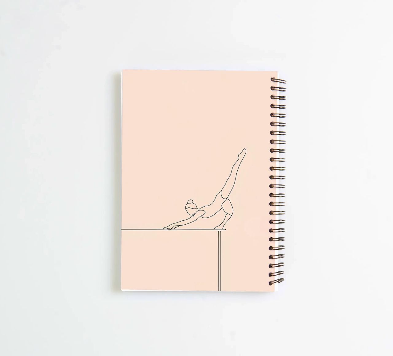 Gymnast Balancing Minimalist Line Art spiral notebook by Viv Line Art
