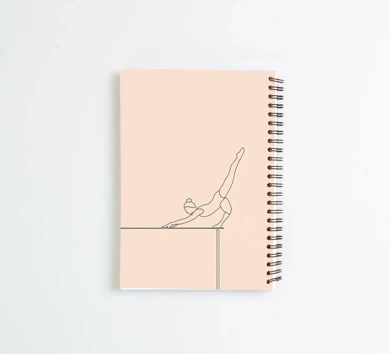 Ginnasta in equilibrio Line Art minimalista diario ad anelli da Viv Line Art
