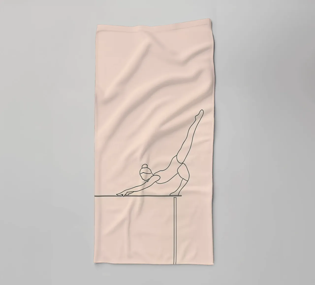 Gymnast Minimalistische Lijn Art Balanceren badhanddoek van Viv Line Art