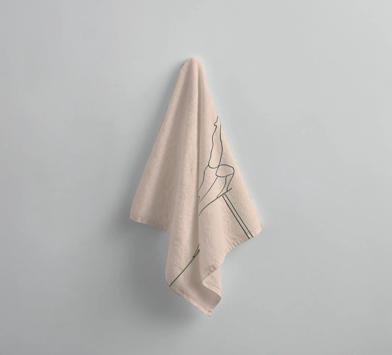 Gymnast Balancing Minimalist Line Art towel by Viv Line Art