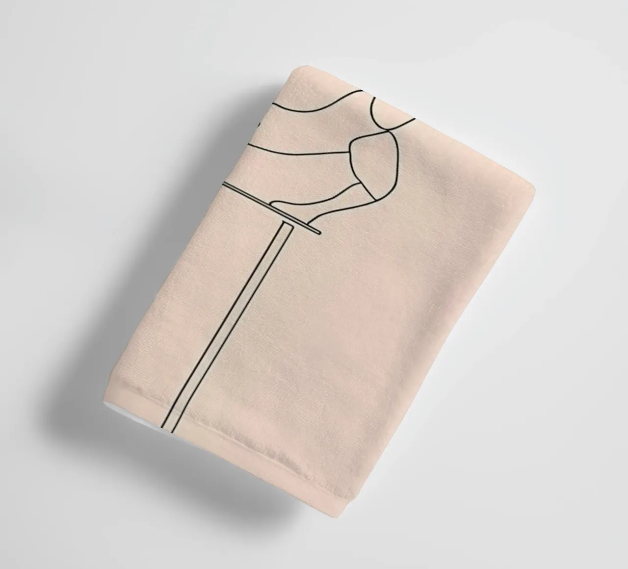 Turnerin Balancieren Minimalistische Linienkunst Handtuch von Viv Line Art