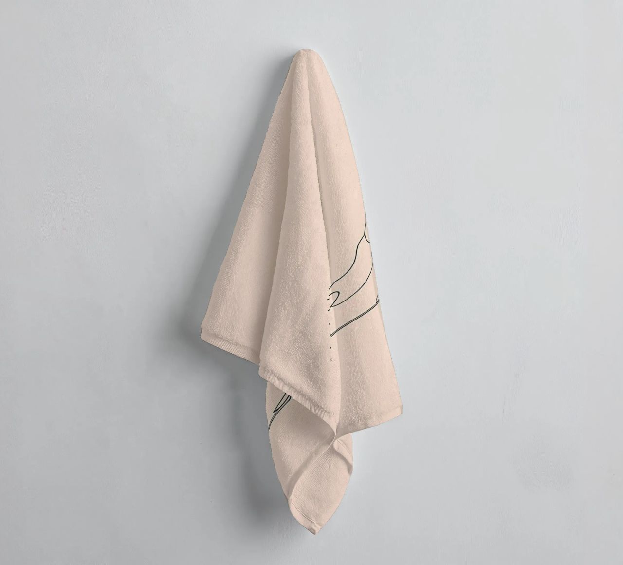 Gymnast Balancing Minimalist Line Art towel by Viv Line Art