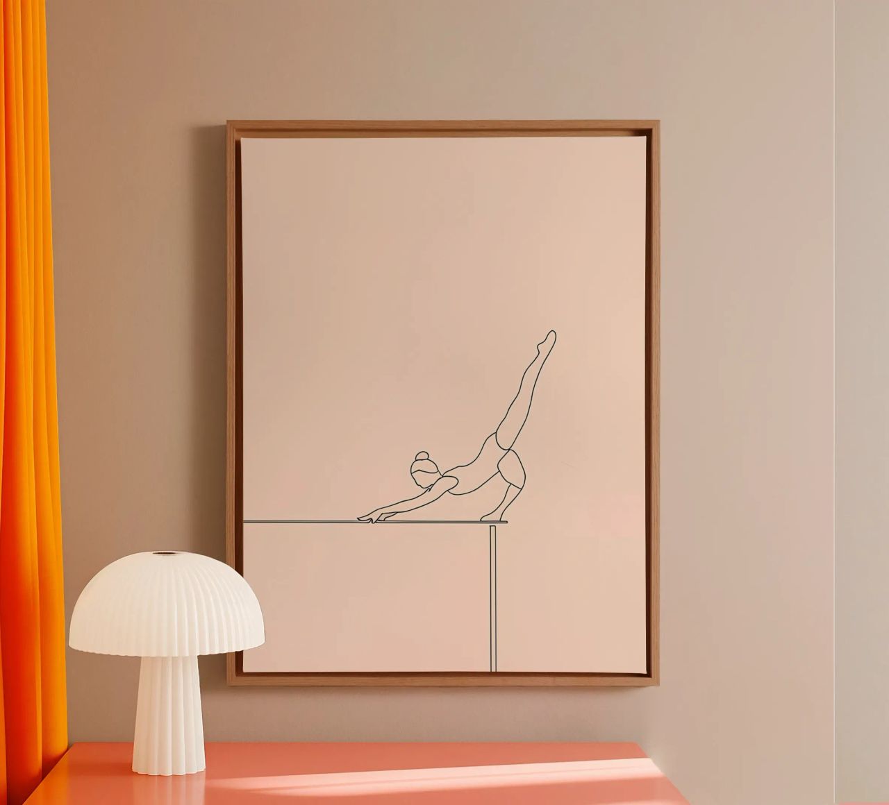 Gymnast Balancing Minimalist Line Art canvas by Viv Line Art
