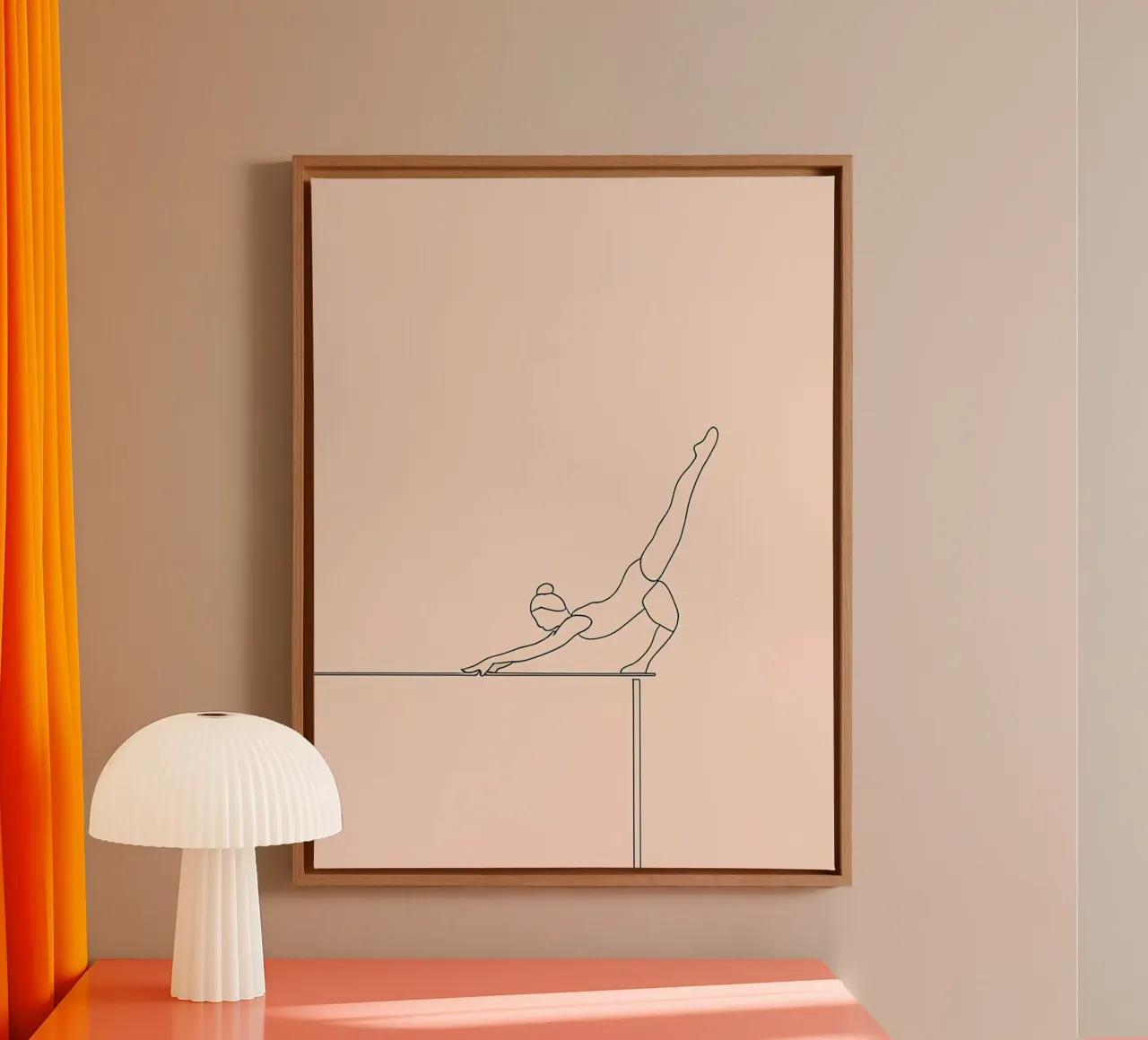 Gimnasta en equilibrio Arte lineal minimalista lienzo de Viv Line Art