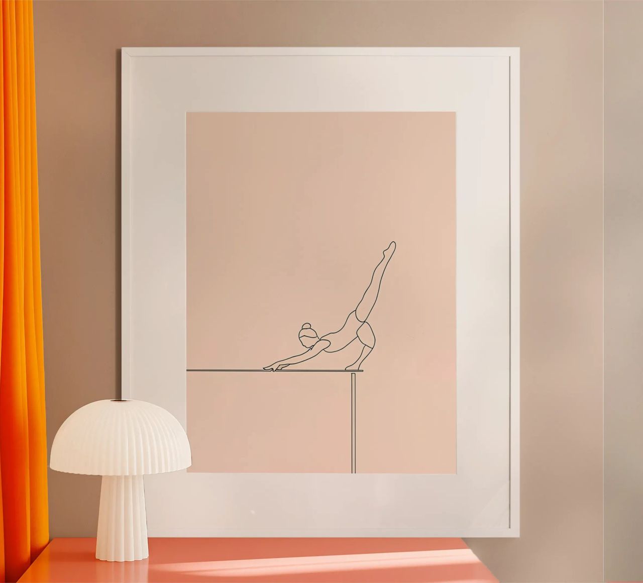 Gymnast Balancing Minimalist Line Art poster by Viv Line Art