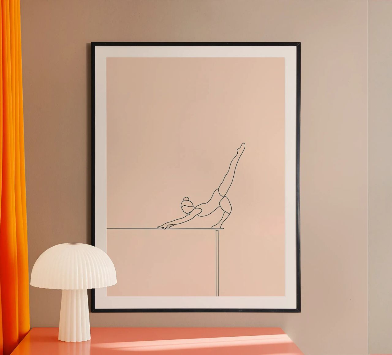 Gymnast Balancing Minimalist Line Art poster by Viv Line Art