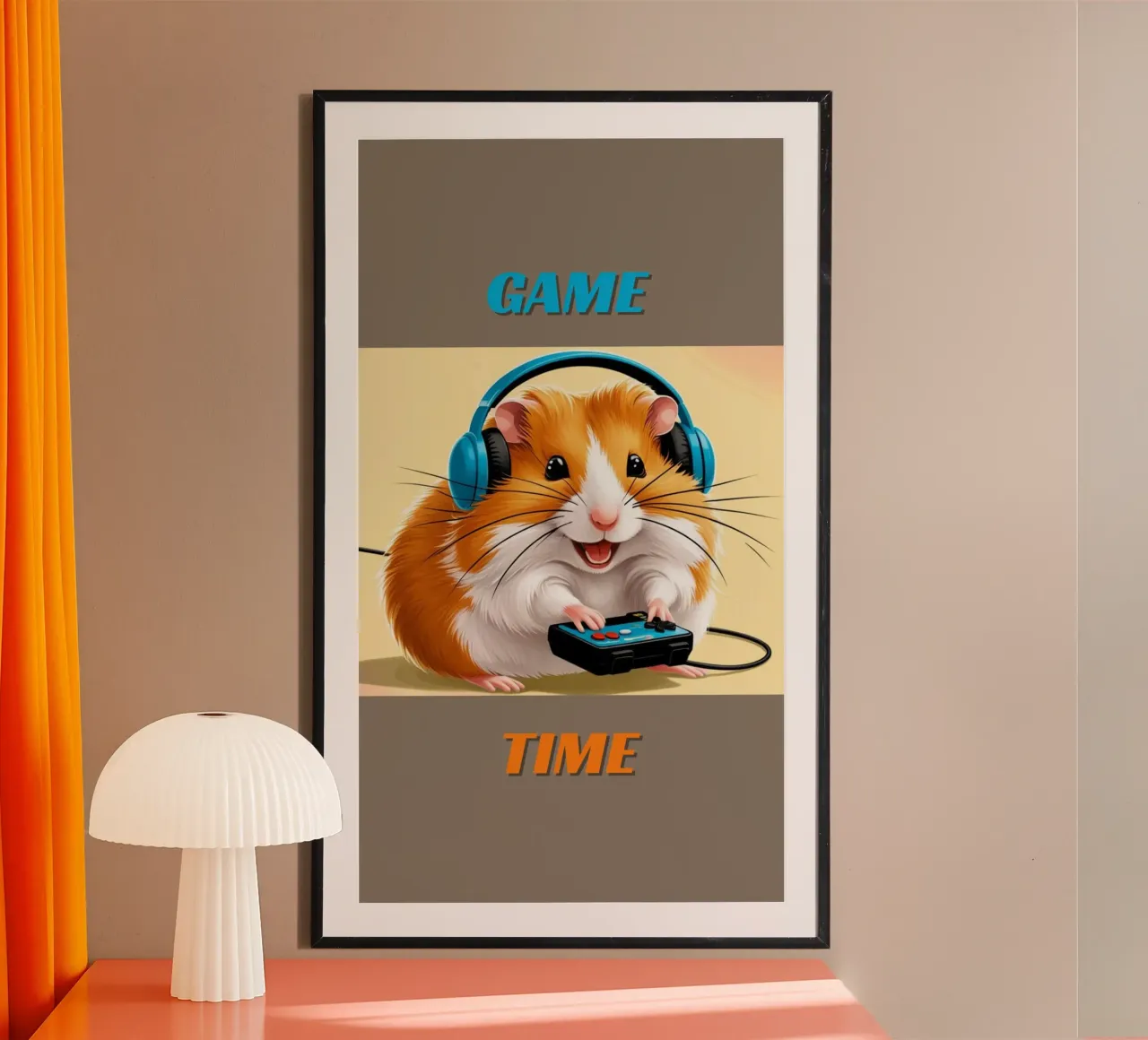 GAME-TIME poster con telaio in alluminio da AESTHETIC VIBES by Isabel