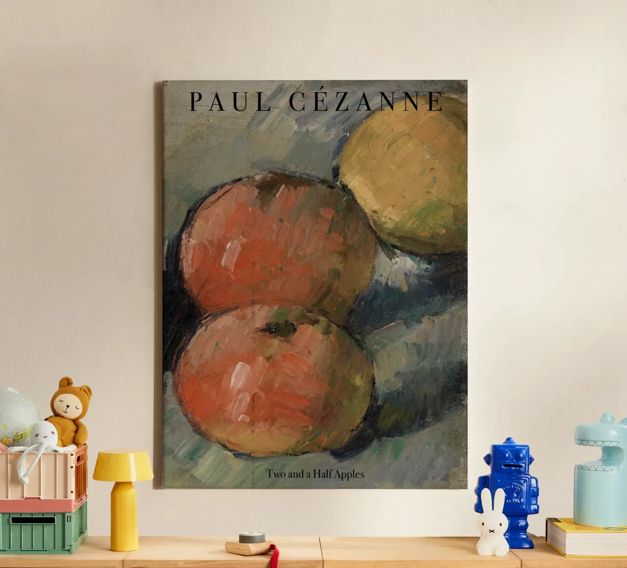 Paul Cezanne, Two and a Half Apples, Classic Art canvas with Floater frame by Peaches Art Prints