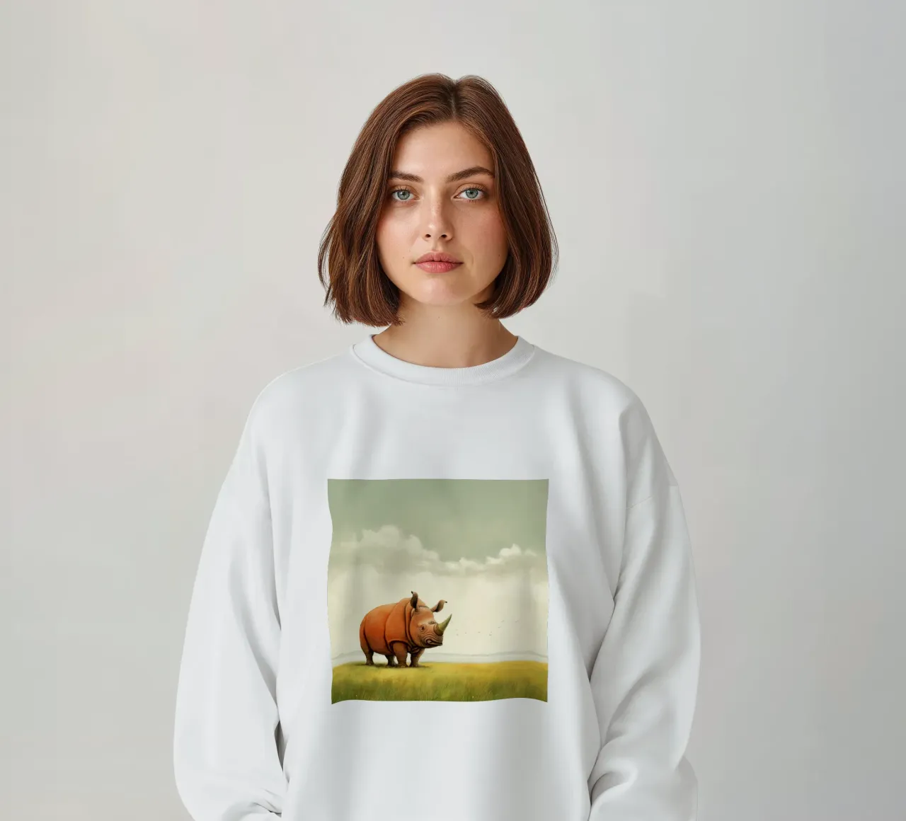 Minimal Rhino 2 felpa da Minimal Animal Art