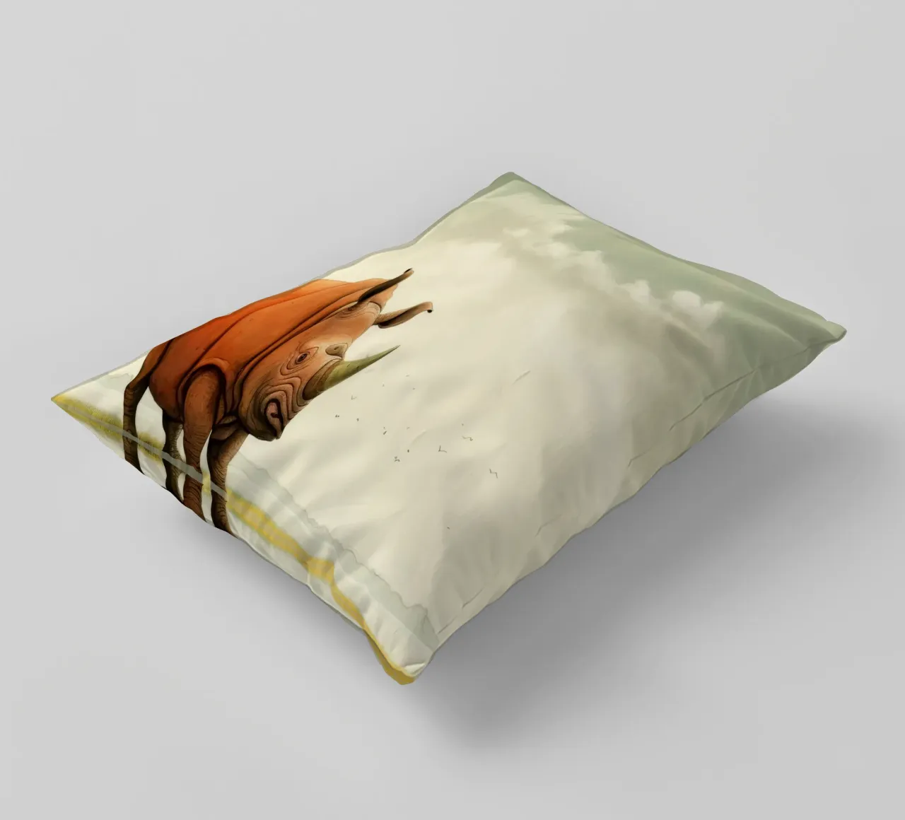 Minimal Rhino 2 cuscino da Minimal Animal Art