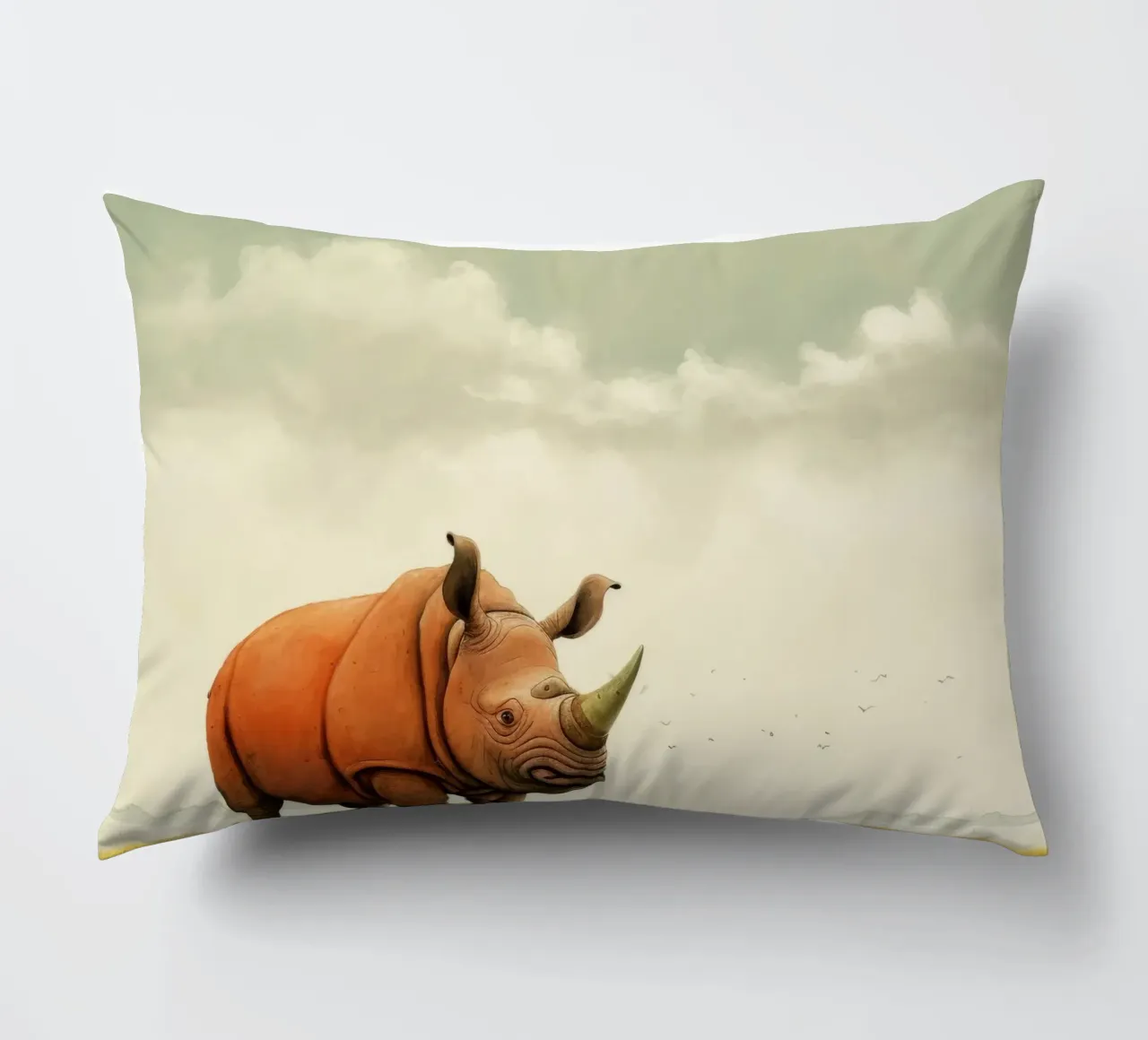 Minimal Rhino 2 cuscino da Minimal Animal Art