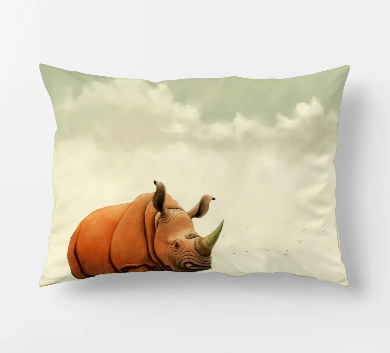 Minimal Rhino 2 cuscino da Minimal Animal Art