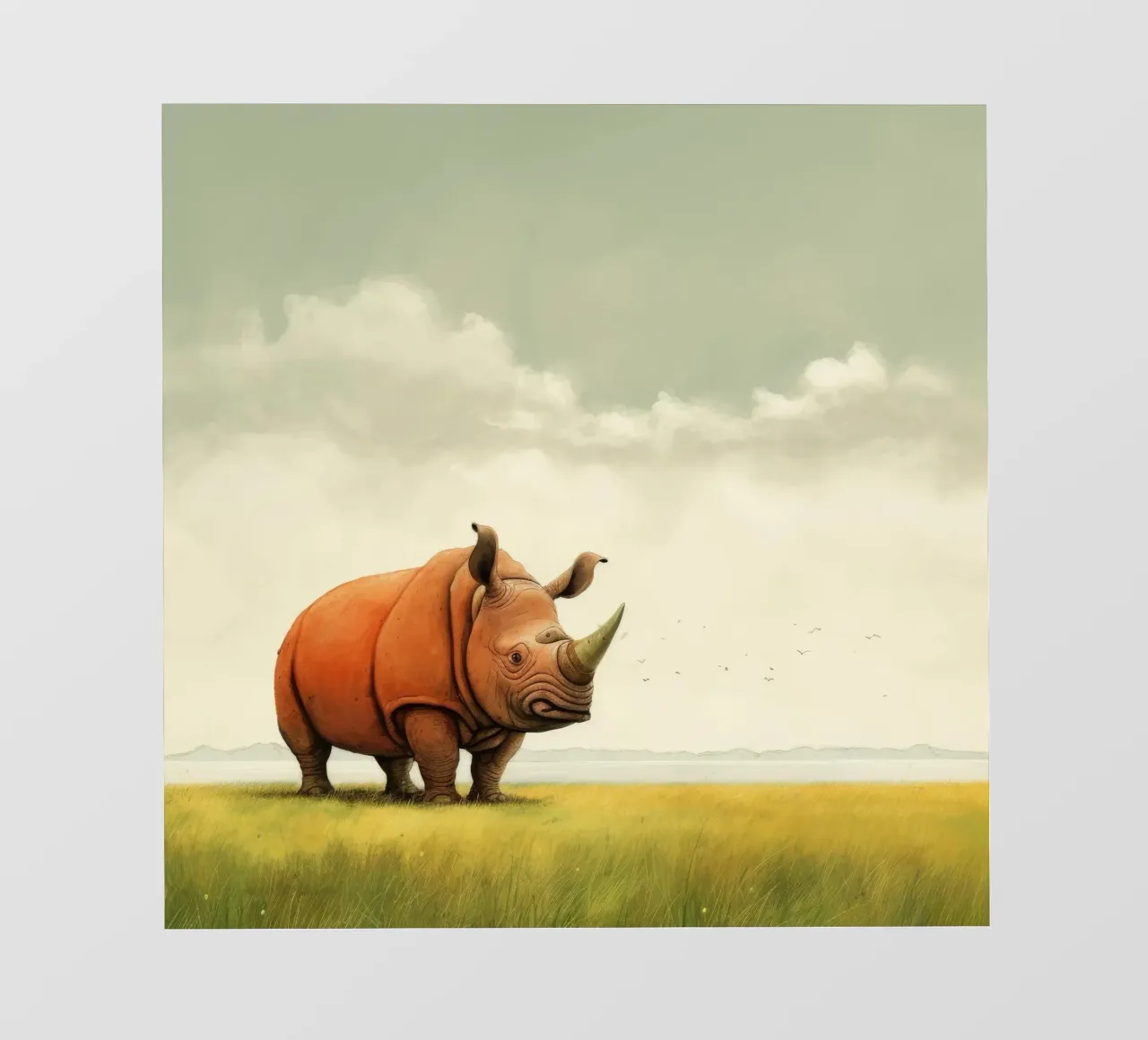 Minimal Rhino 2 pellicola backlit da Minimal Animal Art