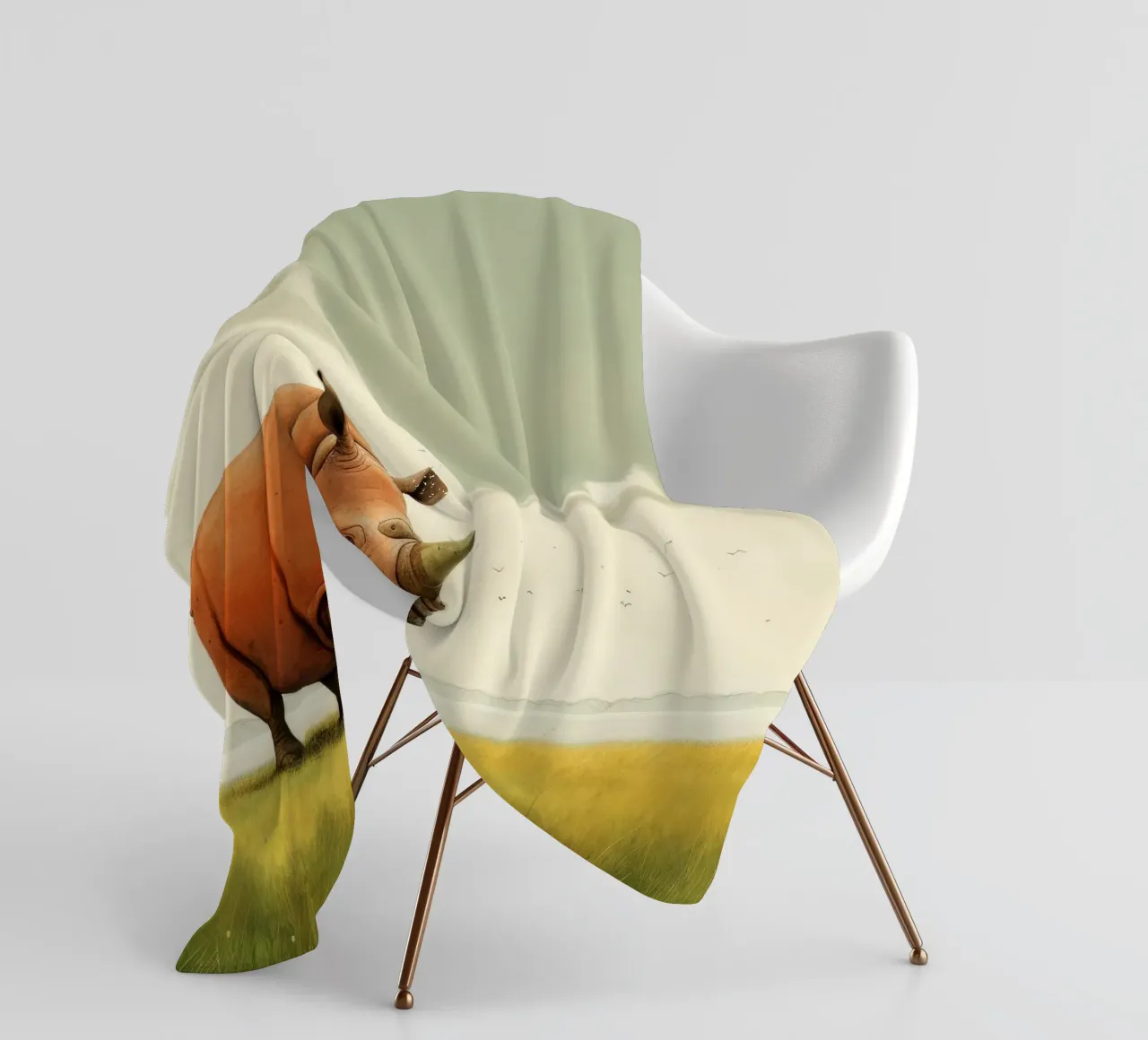 Minimal Rhino 2 coperta in pile da Minimal Animal Art