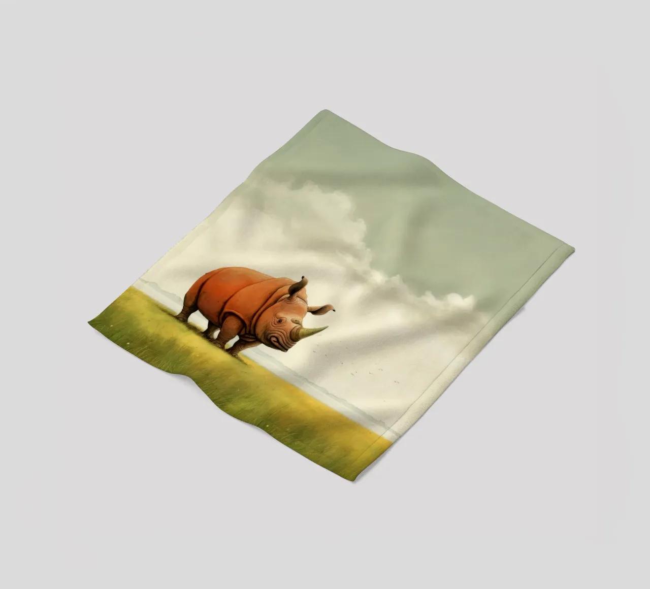 Minimal Rhino 2 coperta in pile da Minimal Animal Art