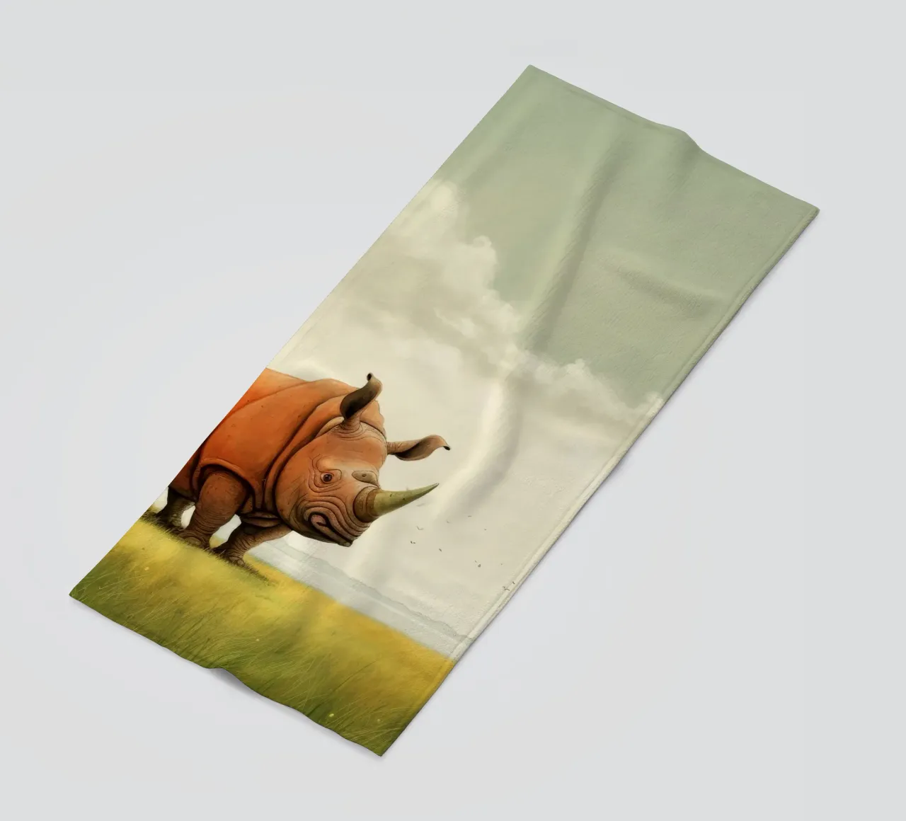 Minimal Rhino 2 telo mare da Minimal Animal Art