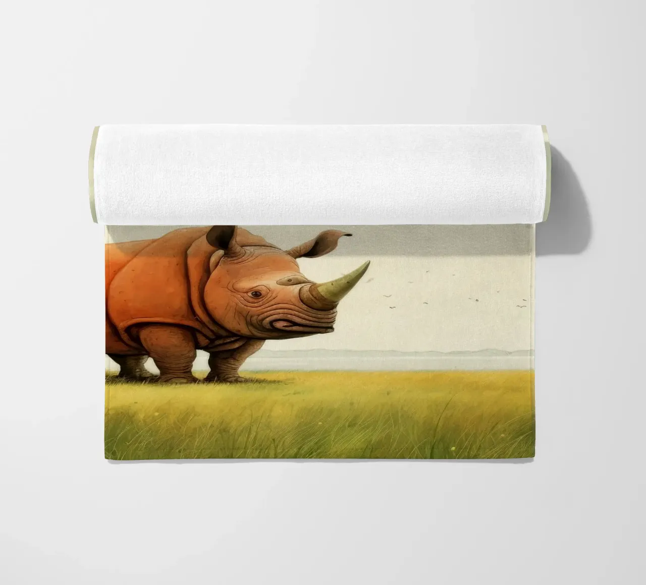 Minimal Rhino 2 telo mare da Minimal Animal Art