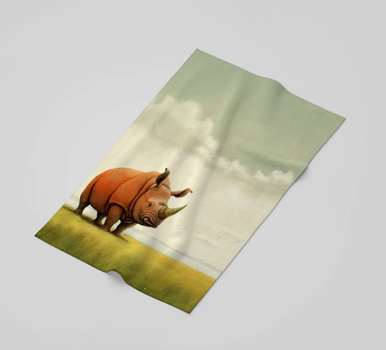 Minimal Rhino 2 telo mare da Minimal Animal Art