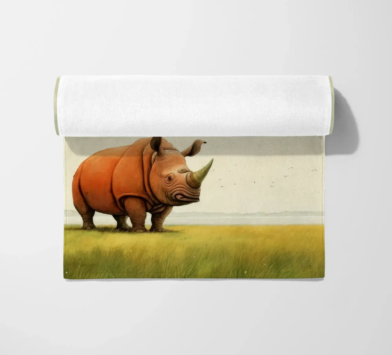 Minimal Rhino 2 telo mare da Minimal Animal Art