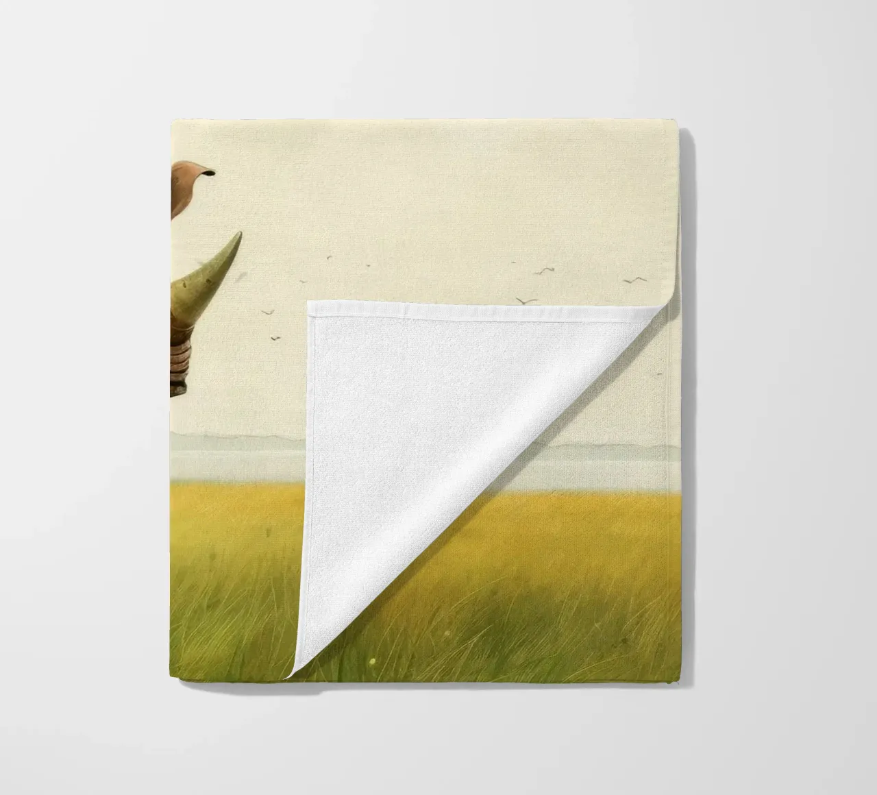 Minimal Rhino 2 telo mare da Minimal Animal Art