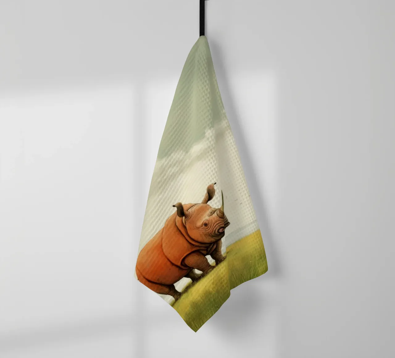 Minimal Rhino 2 canovaccio da cucina da Minimal Animal Art